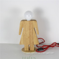 modern standing wooden girl table lamp for home decor